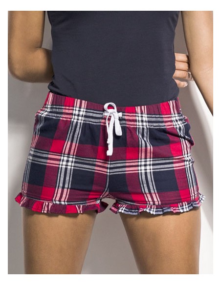 SFC-SK082-Womens Tartan Frill Lounge Shorts 2